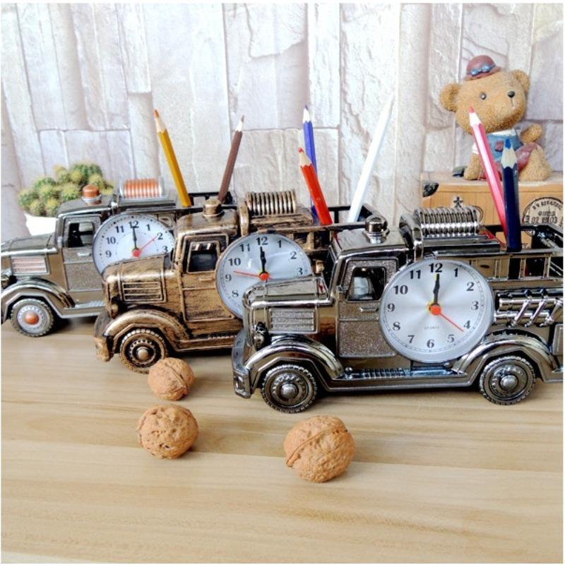 Réveil de train antique, réveil de maison à la mode, horloge de table créative