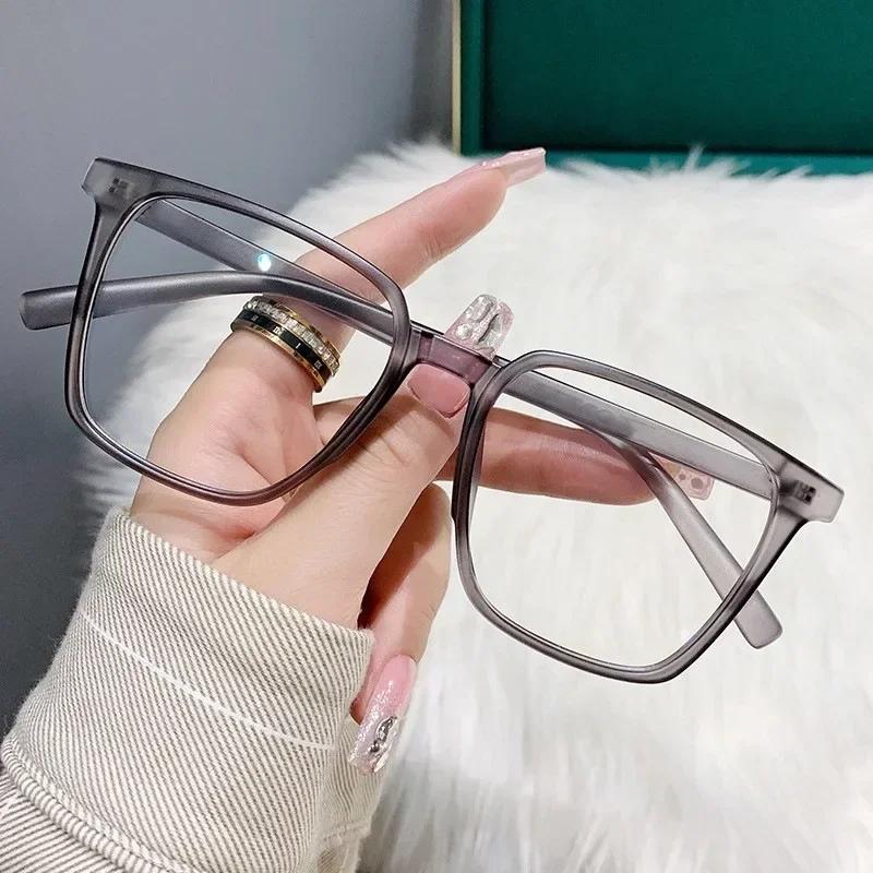 Vintage Square Myopia Glasses for Women Men Transparent Frame Nearsighted Prescription Eyewear Computer Diopter