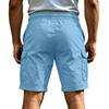 Men's Casual Cargo Shorts Elastic Drawstring Waist Multi-Pocket Summer Quick Dry Workout Solid Color Beach Short Pants