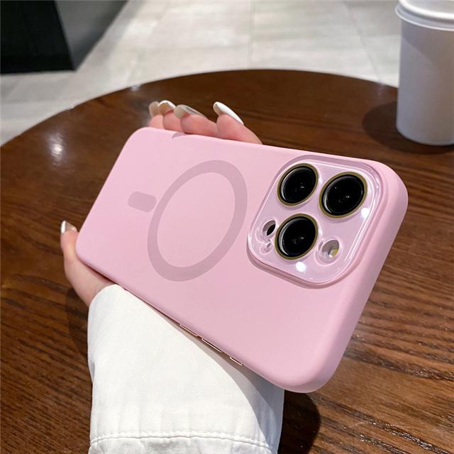 For iPhone 16 Pro Max Luxury Liquid Silicone Magsafe Magnetic Phone Case For iPhone 12 13 14 15 16 Plus Lens Protective Cover