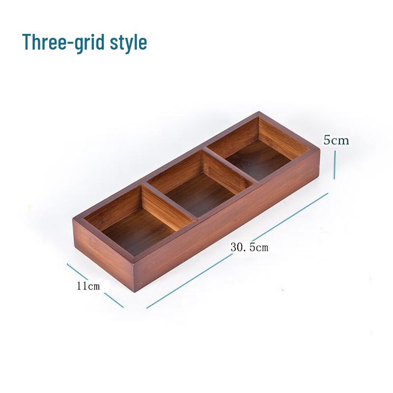 Wooden Compartment Serving Tray Three-Compartment