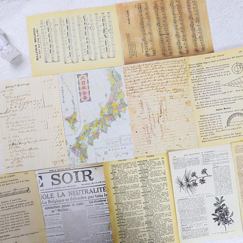 Retro Book Page Series Creative Journal Paper - Lightweight Material for Vintage Decoration