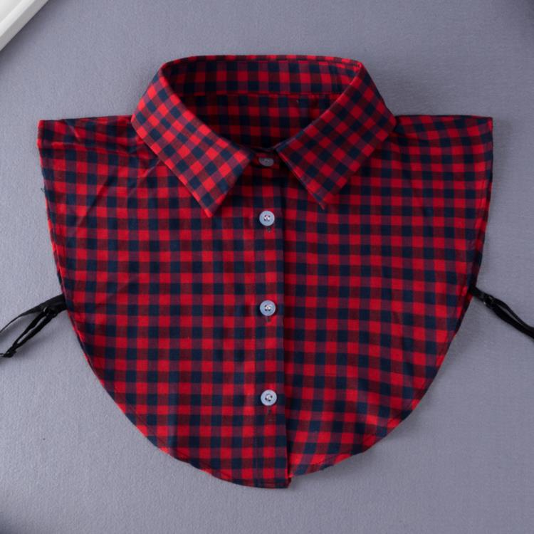 Plaid Fake Collar Female Ladies Detachable Collars For Women Detachable Lapel Shirt False Collars Woman False Blouse Neckwear
