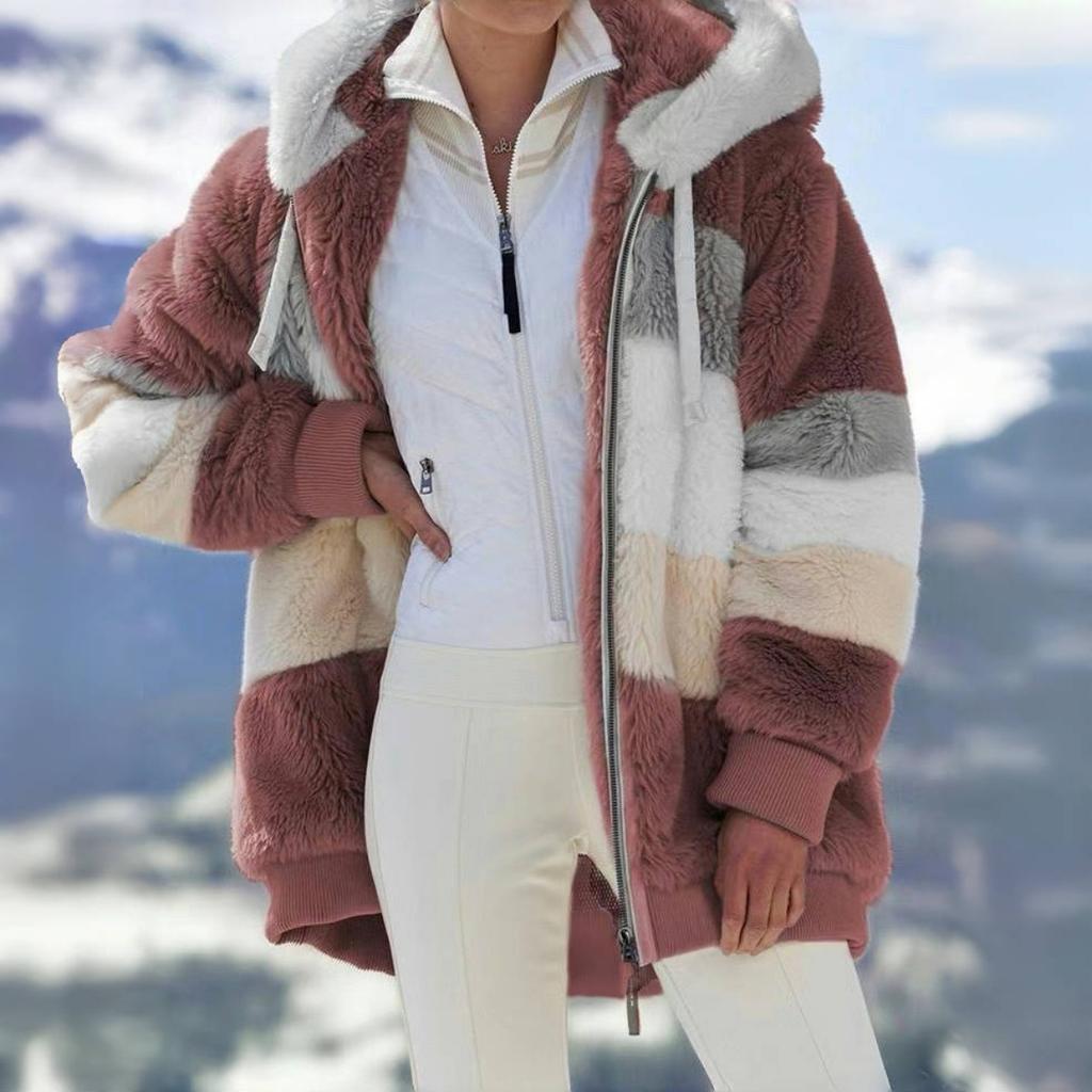 Women's Plus Size Long Teddy Bear Coat Warm Thickening Fleece Faux Fur Coat Plush Teddy Coat Women's Coat