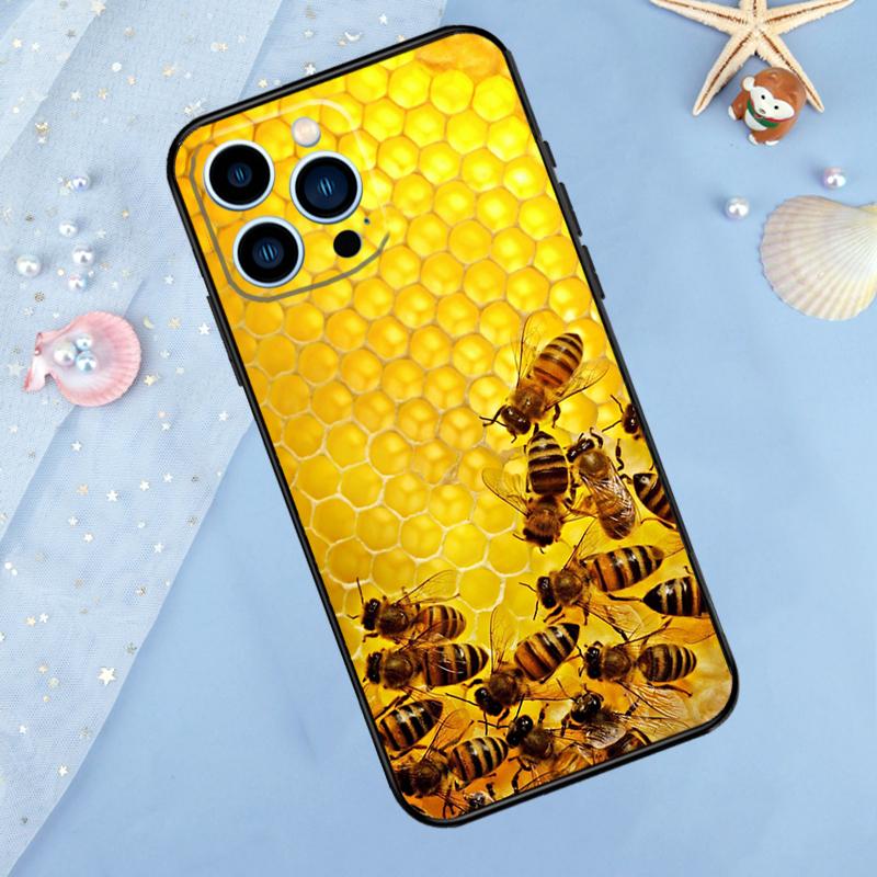 Honeycomb Honey Bee Case For iPhone 17 Pro Max 16 15 14 13 12 11 Pro Max Plus 12 13 Mini 16e 17 Air Back Cover