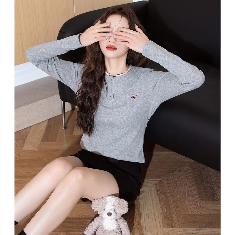 TonLion Women s Spliced Lace Long Sleeve T-shirt S