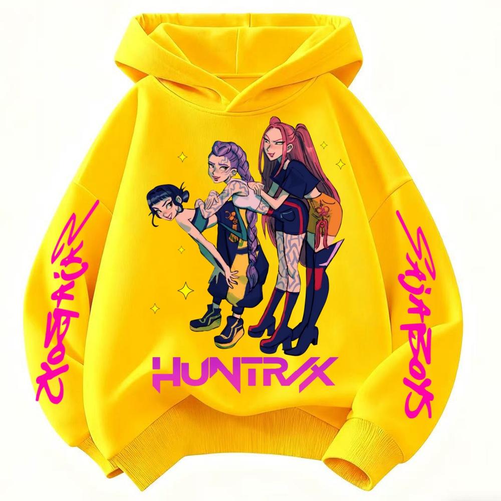 KPop Łowcy Demonów Dziecięca Bluza z Kapturem Kreskówka Fajny Unisex Pulower Dla Chłopców Dziewczynek Sweter w Stylu Casual