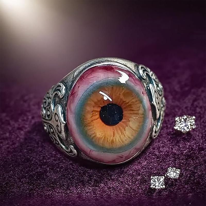 Eye Of The Curtain Ring Evil Eye Ring Realistic Eyeball Design Rings Dark Lore Rings Eye Of The Veil Ring Party Rings Men