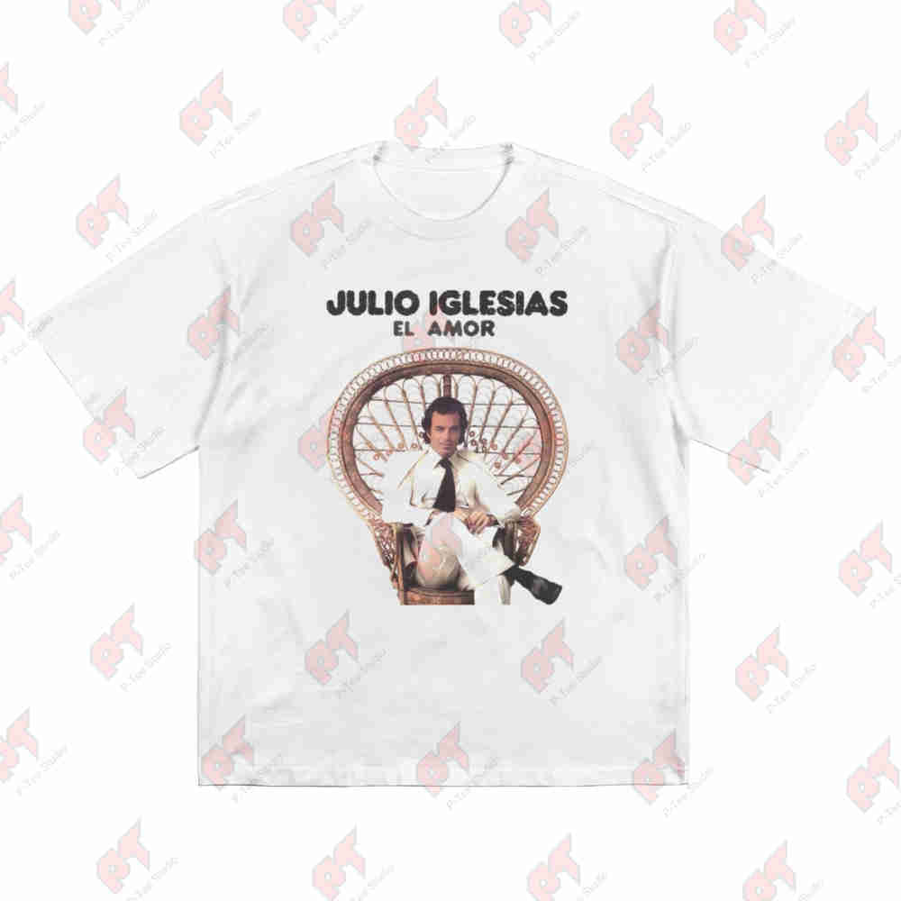T-shirt a maniche corte 100% cotone Julio Iglesias El Amor Tour