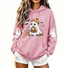 Women's Casual Women's Halloween Printed Crew-neck Pullover Hooded Sweatshirt