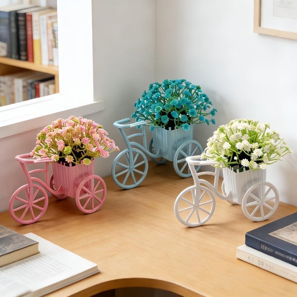 Miniature Garden Mini Bicycle Ornaments Decoration Artificial Flowers Ornaments Office