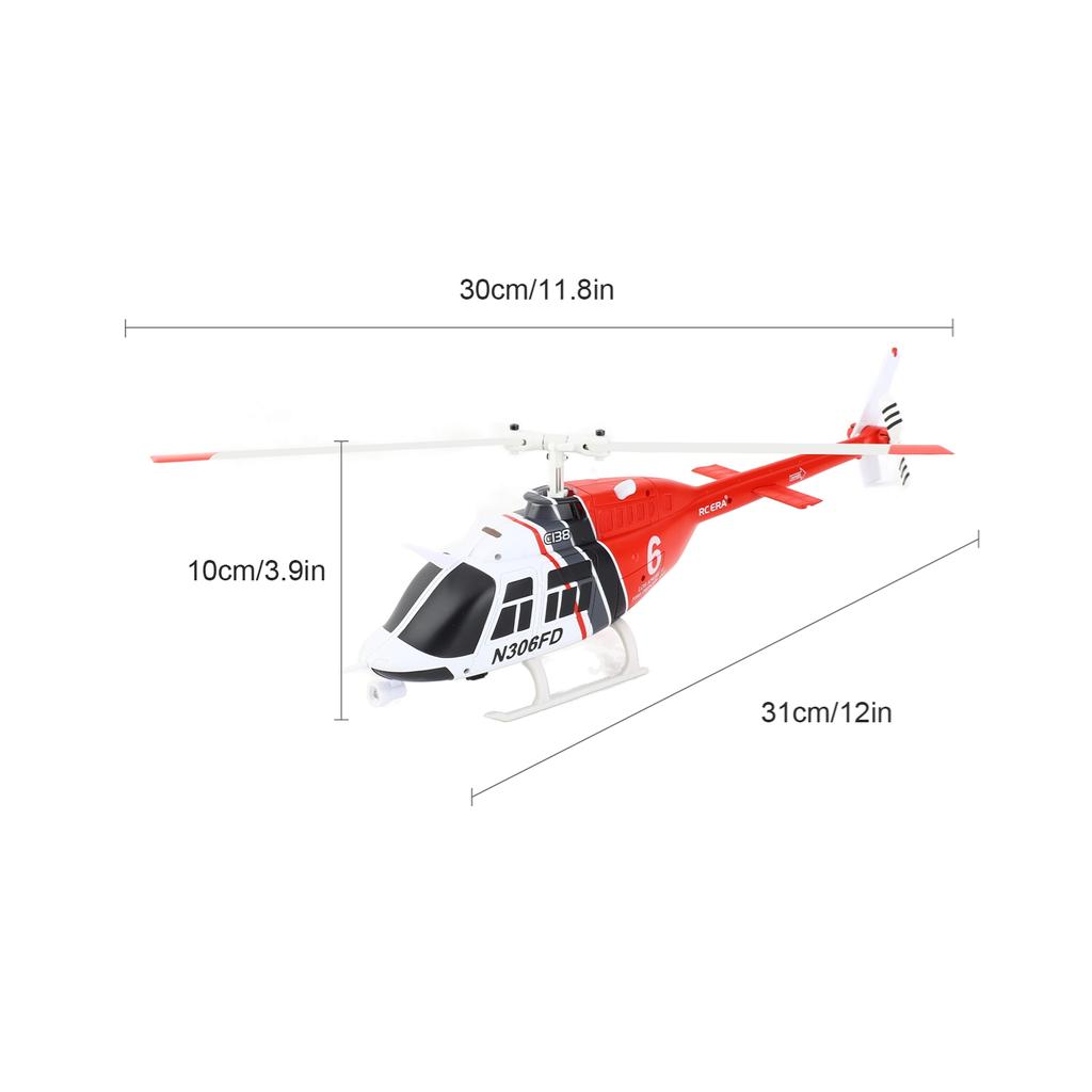 2.4GHz Remote Control Helicopter 4CH Single Propeller Helicopter with Function One Click Roll Takeoff and Landing Six