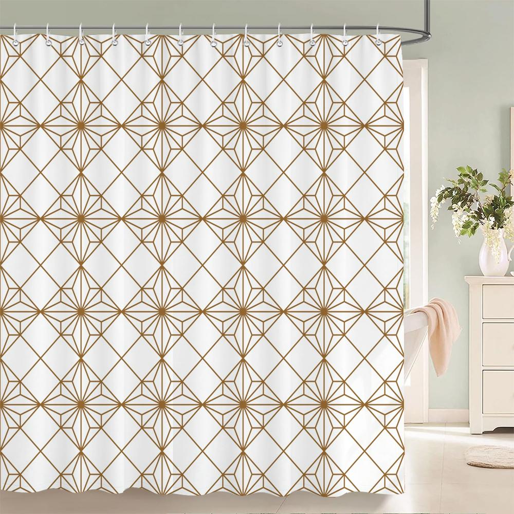 3d Bathroom Curtains Colorful Geometry Shower Curtains Waterproof Fabric With 12 Hooks Home Decor Washable Bath Screen