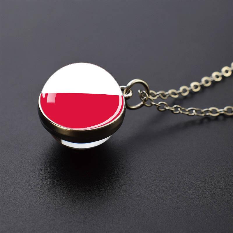 Countries Flag Glass Ball Necklace Russia France Spain UK Italy Poland Ukraine Flag Pendant Necklace Travel Gift