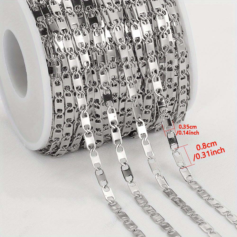 No Fade 1M Stainless Steel Cuban Keel Figaro Chain for Needlework DIY Chunky Necklace Bracelet Jewelry Making Materials Supplies