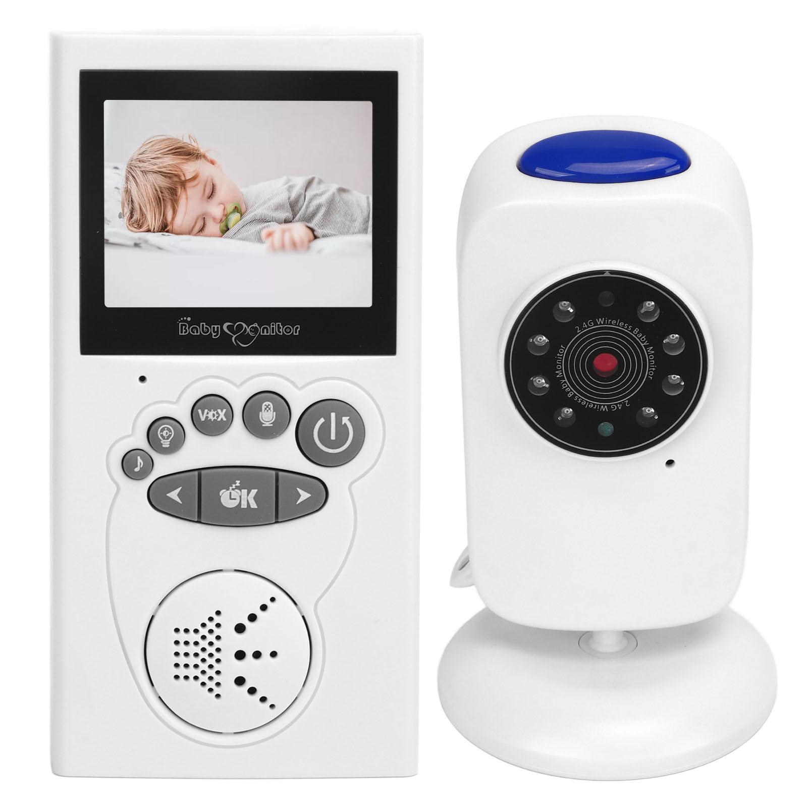 

2.4-дюймовый ЖК-детский монитор с ночным видением, двухсторонняя связь, мониторинг температуры в помещении, детское видео EU Plug