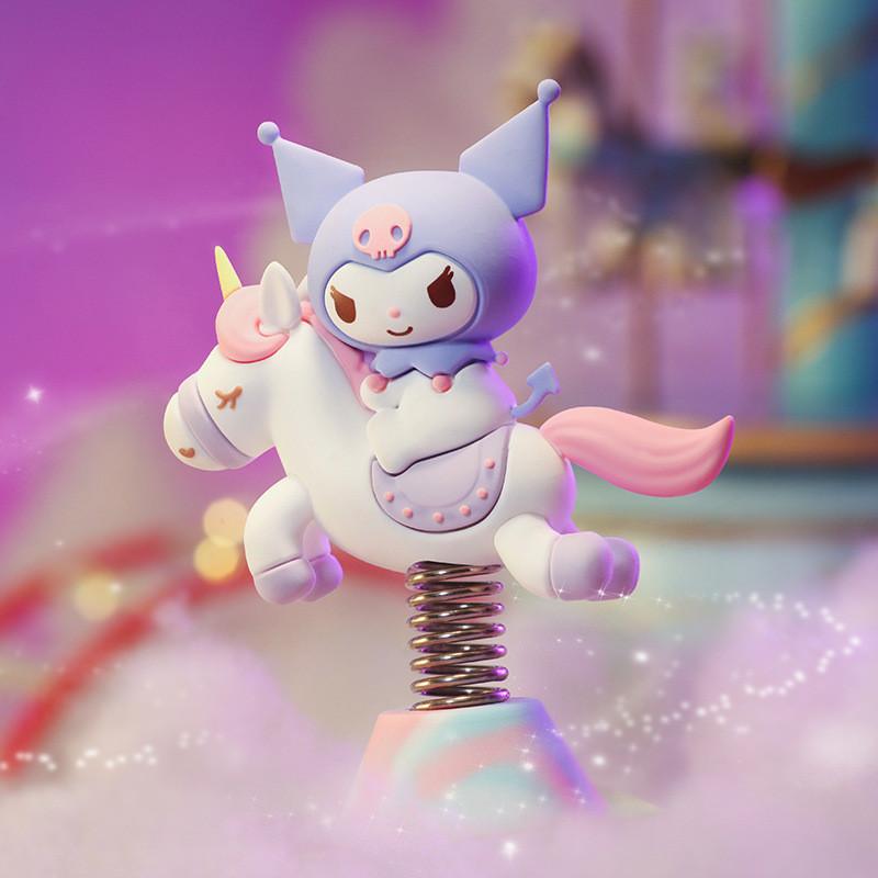 Charming Sanrio Carousel Series Pvc Display With Cinnamoroll And My Melody Design Kuromi