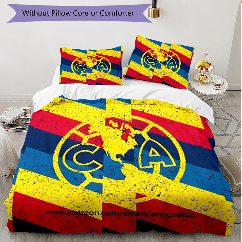 3pcs Duvet Cover Set (1*Duvet Cover + 2*Pillowcase, Without Core), Club America Print Soft All‑Season Bedding Set, Home Bedroom Decor Gift