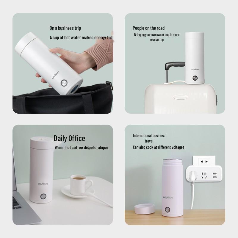 Compact Electric Heating Thermos Cup: Portable Mini Water Boiler for Students & Travel