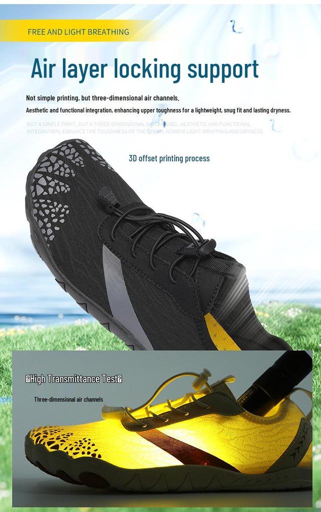 New Men's and Women's Quick-Dry Anti-Slip Five-Finger Beach, Diving, and Rafting Shoes