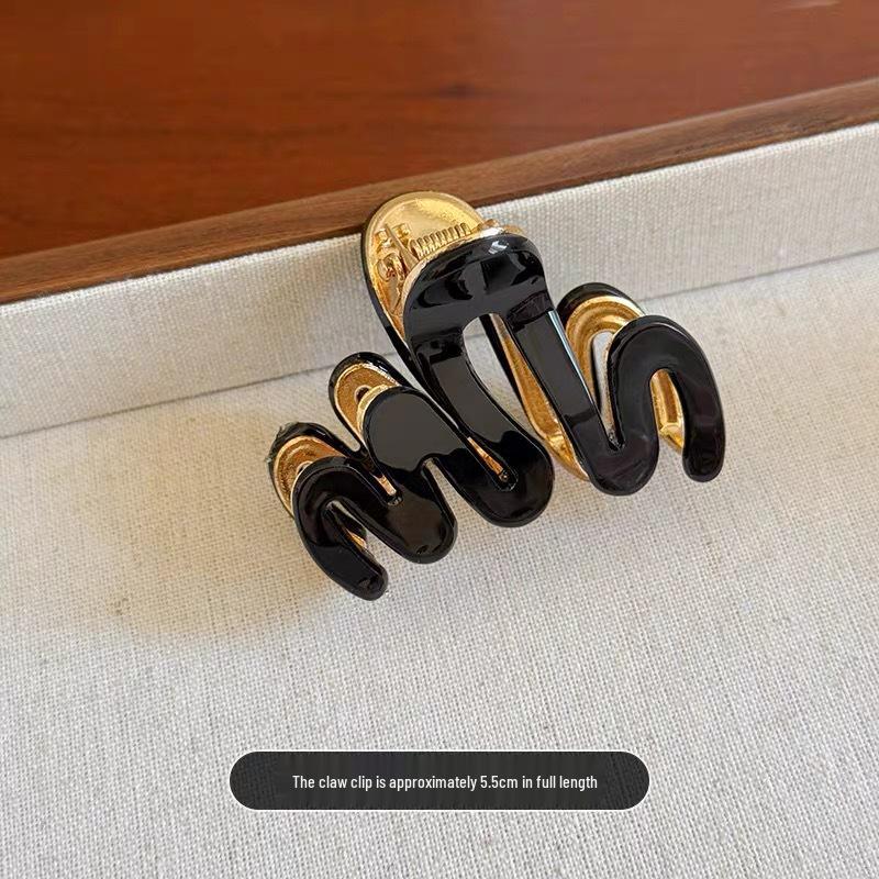 Hochwertige französische Metall-Klammer: Großes minimalistisches Acetat-Haaraccessoire