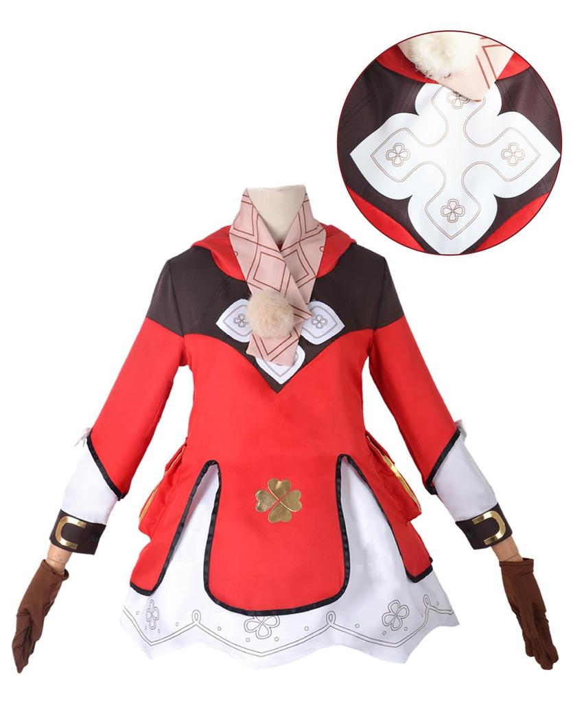[NOKIJP] Genshin Impact Cosplay Klee Cosplay Costume for Kids, Mondo, The Fleeing Sun, Genshin Impact Spark Knight, Four-Leaf Chapter (Klee, 140cm)