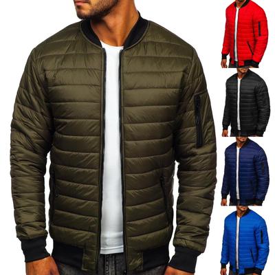 Men's  Winter Zipper Pocket Cotton Warm Down Jacket Packable Light  Coat