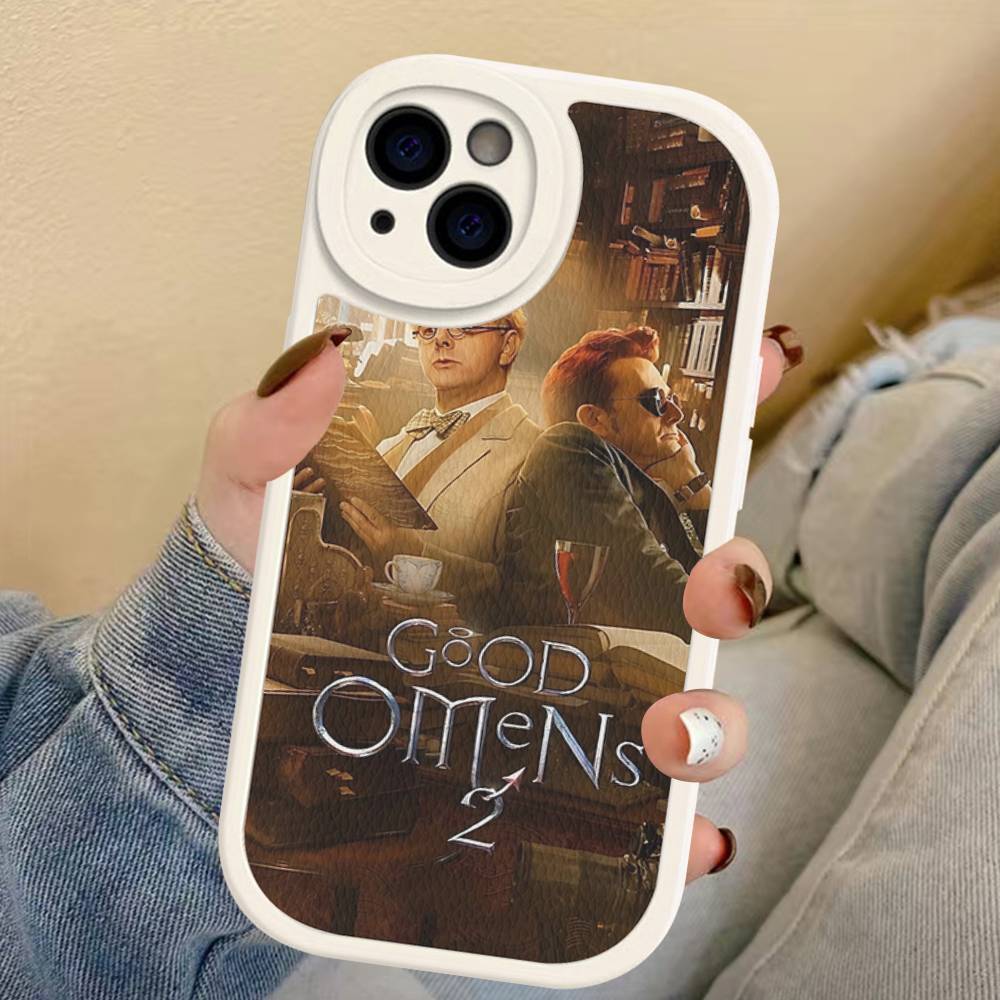 Tv Show G-Good Omens Phone Cover For IPhone 11 12 13 14 15 16 Pro Max Mini Plus Soft Leather Case