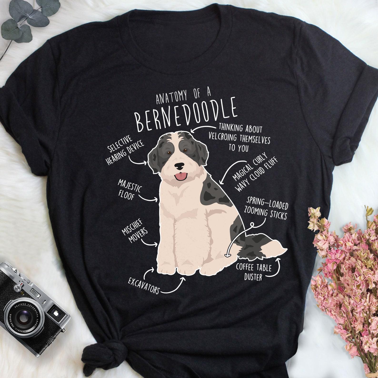 Bernedoodle Shirt, Parti Black Merle Bernedoodle Dog Lover Gift, , Funny Cute Doodle T-shirt Poodle Mix Tshirt Mom Dad Blue Merle 120