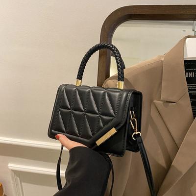 Fashion Shoulder Bag Rhombus Texture Bag Women's Trend Handbag Large Capacity Messenger Bag Simple Casual Small Square Bag