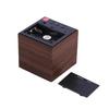 Digital Wooden Cube Modern Led Thermometer Timer Calendar Desk Alarm Clock