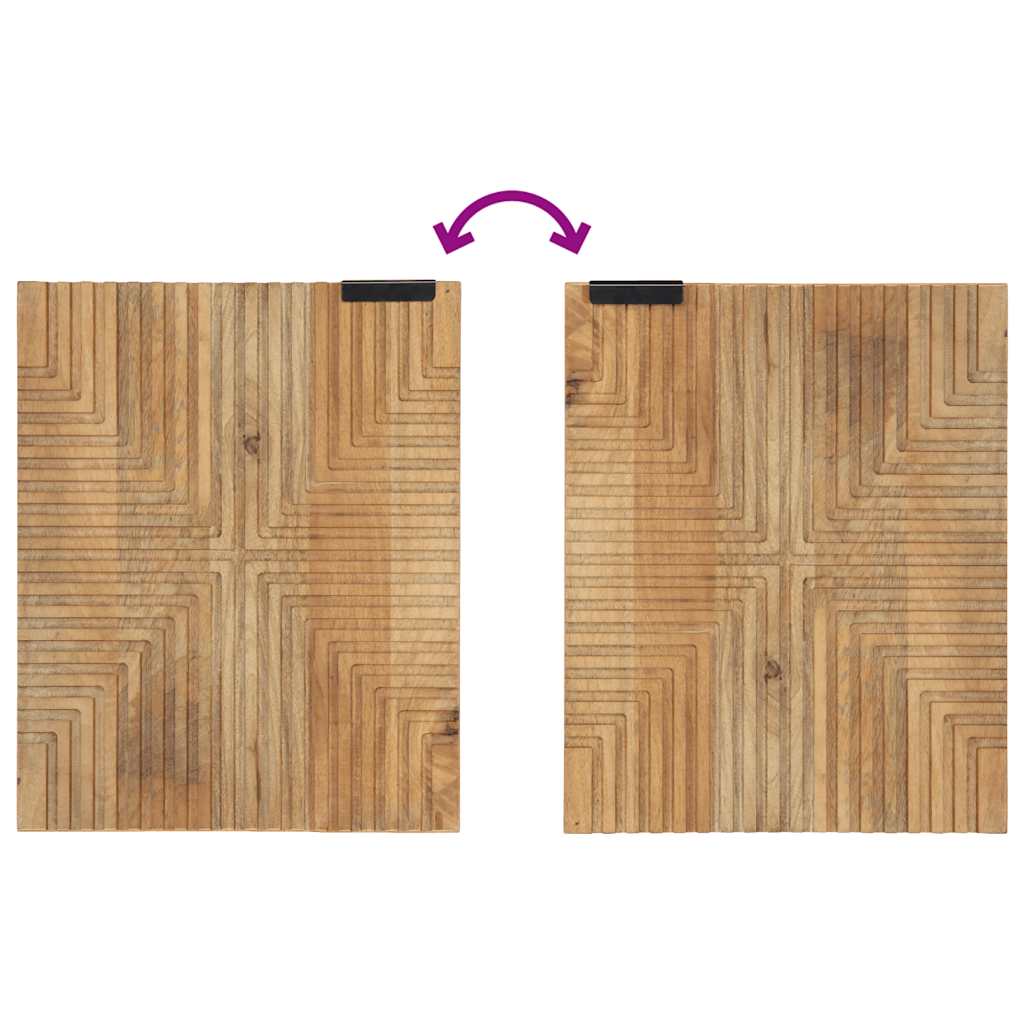 5 Piece Bathroom Furniture Set Brown Solid Mango Wood