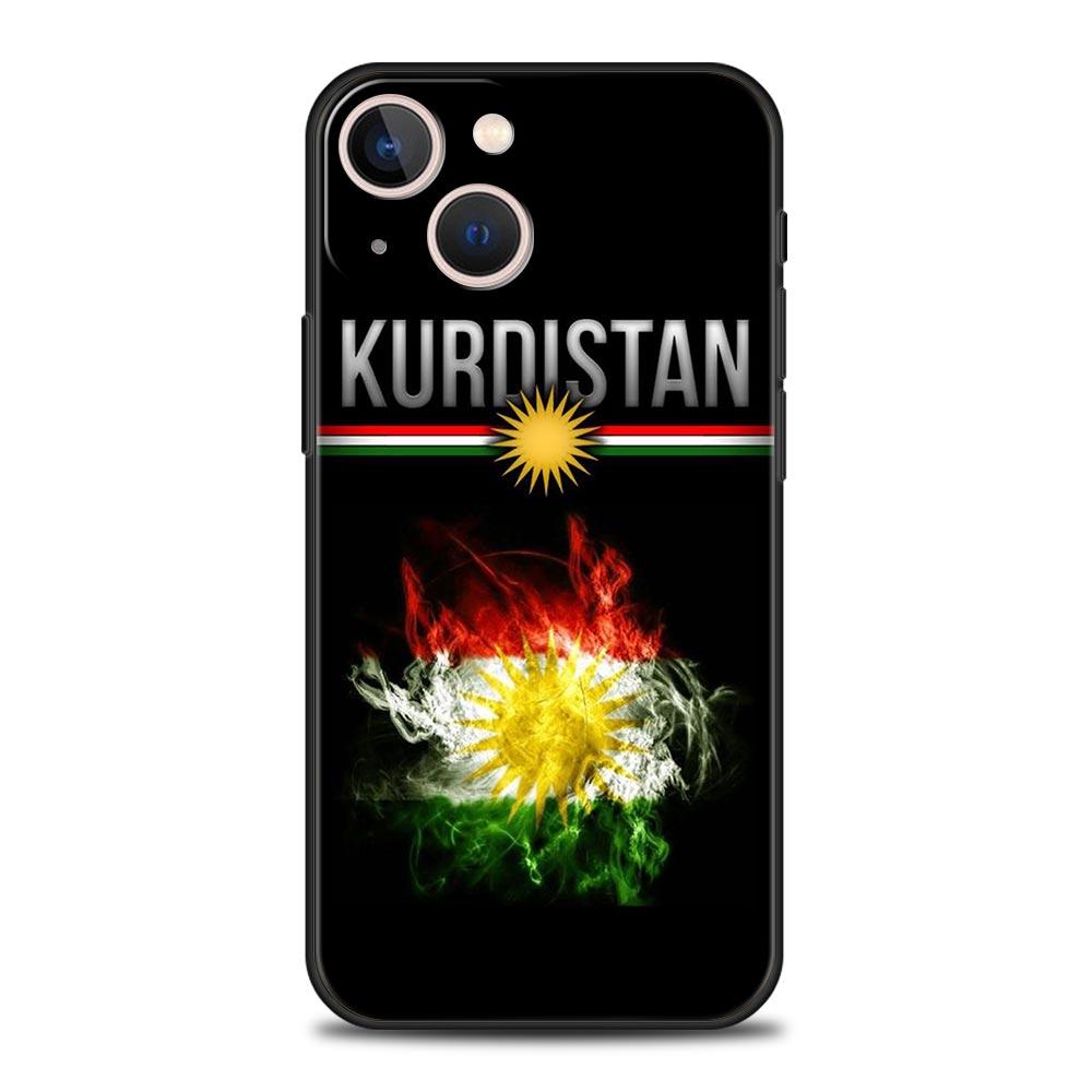 Custodia per Telefono Bandiera del Kurdistan Per iPhone 16 15 14 11 Pro Max 12 13 7 8 Plus X XR XS SE 2020 Morbida Nera