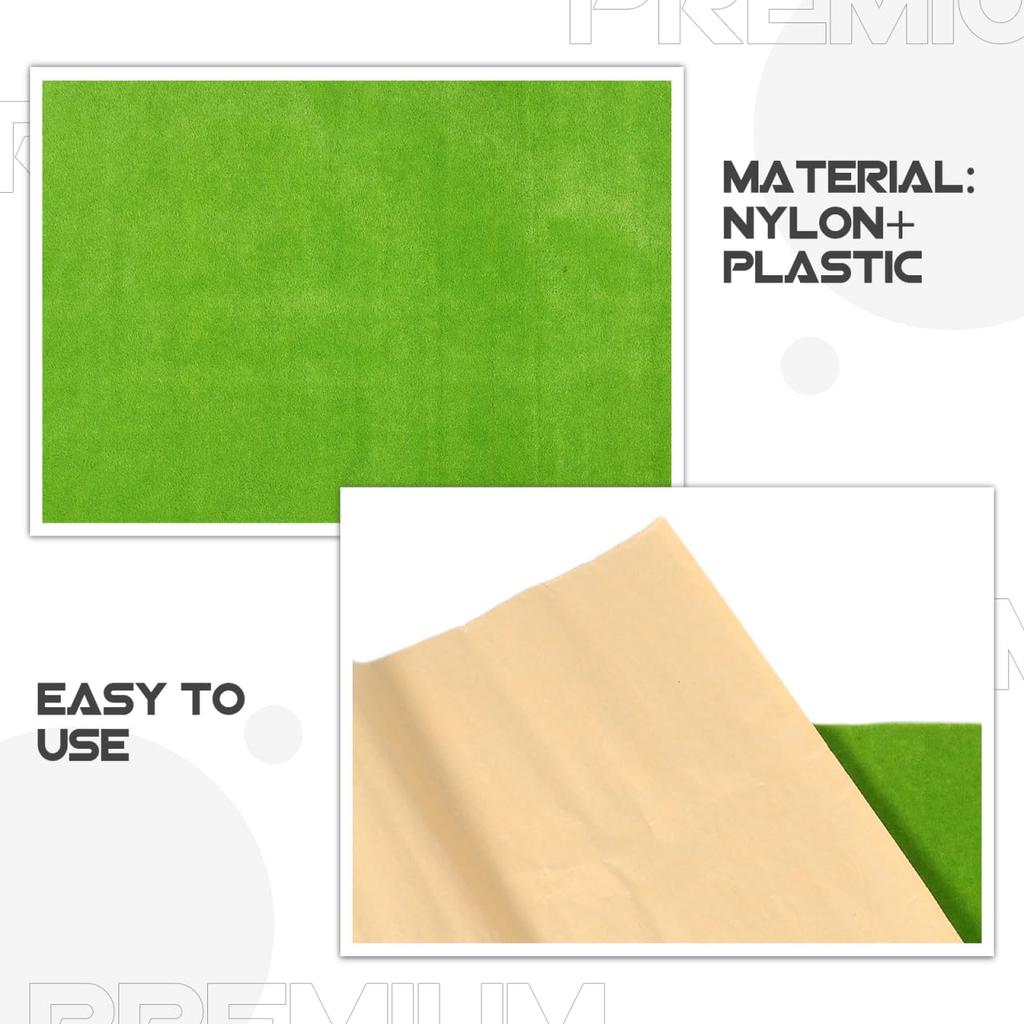 LEDMOMO Artificial Grass 3mm for DIY Miniature Model and 50x35cm Mat, Lightweight, Thick, Reusable, Decoration, Gardens, Trains, Dollhouses, More,