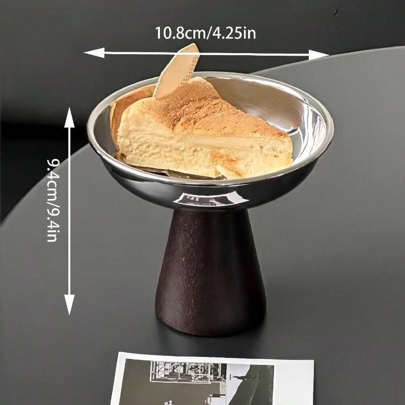 Nordic Ins Style Stainless Steel Dessert Cup with Wooden Legs – Versatile Bowl for Ice Cream Elegant Tableware for Home