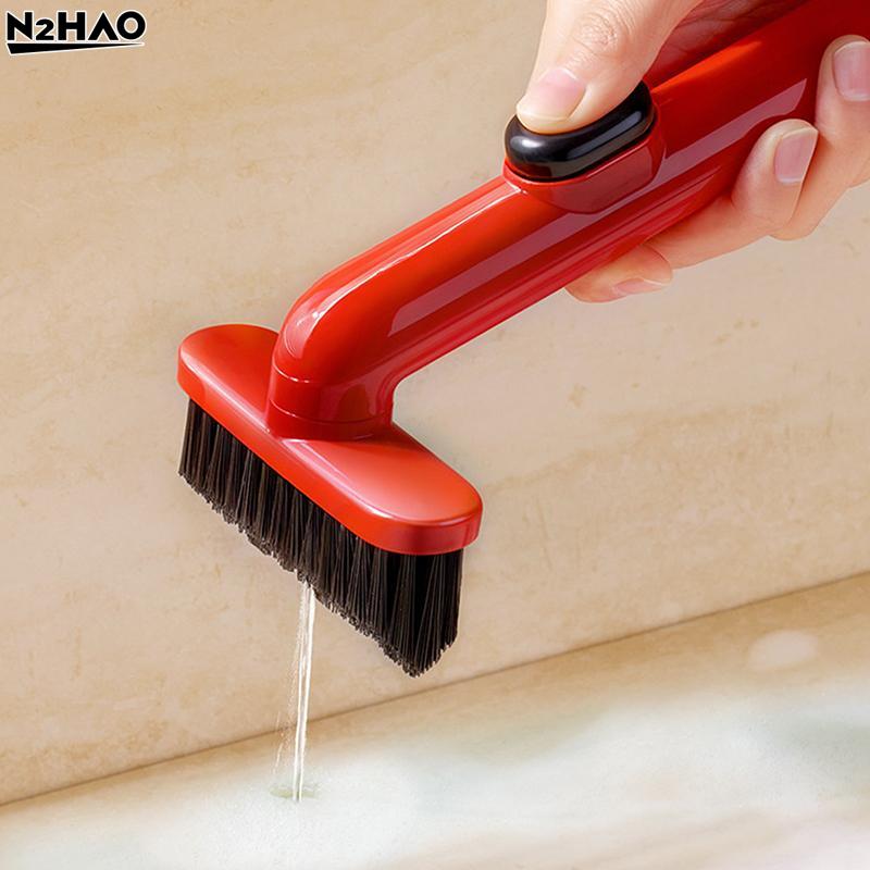 Multifunctional Bathroom Crevice Cleaning Brush With Liquid Retention, No Dead Angles, Rotating Brush For Bathroom Recesses