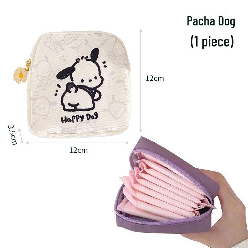 

Cute Bear Sanitary Pad Storage Bag - Portable Oxford Cloth Period Bag for Girls 12x12 cm