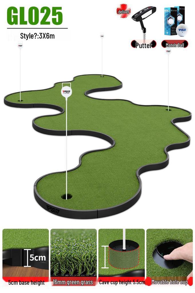 PGM Indoor Golf Set with Interlocking Green for Office, Home, and Outdoor Practice