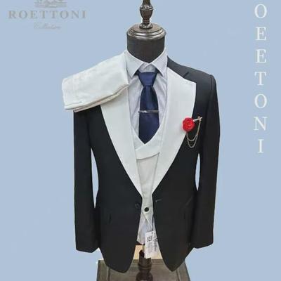 Costumes slim pour hommes de style européen et américain: Tenue de soirée tendance noire et kaki