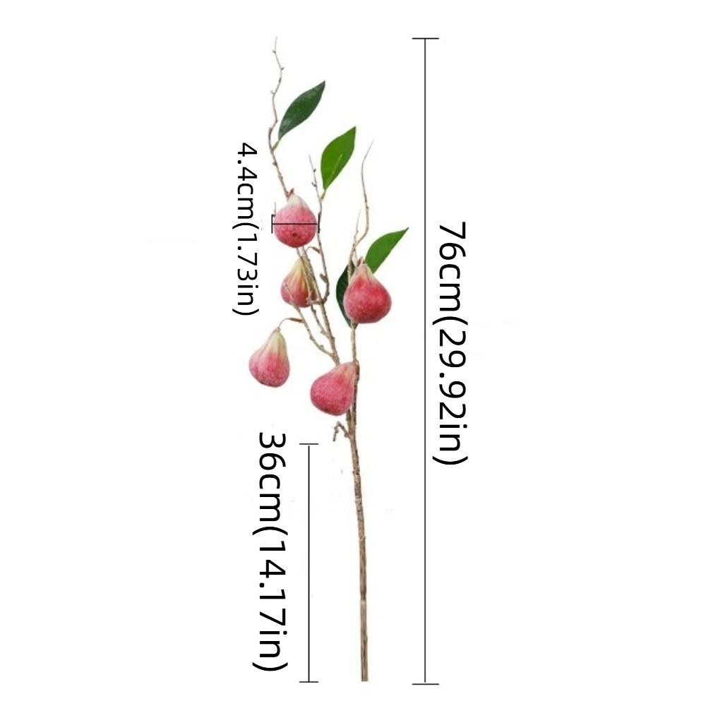 Reusable 5 Heads Artificial Fig Branch with Leaves Plastic Fig Tree Branch Exquisite Handmade Fake Plants Balcony Decoration