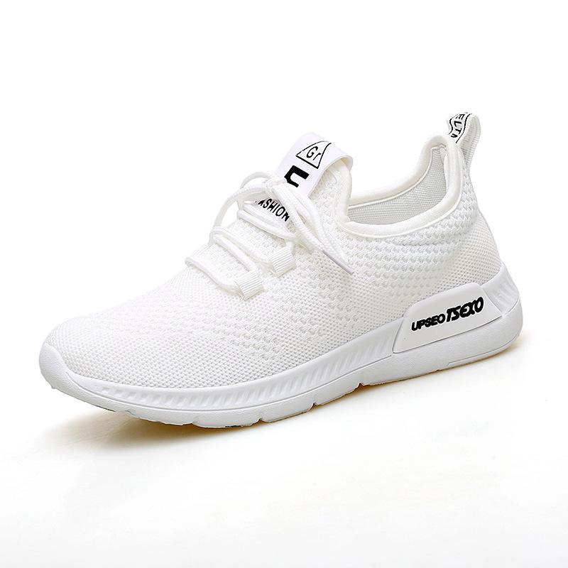 Spring and Autumn New Flying Woven Versatile Lace-up Casual Shoes Lightweight Mesh Breathable Sneakers