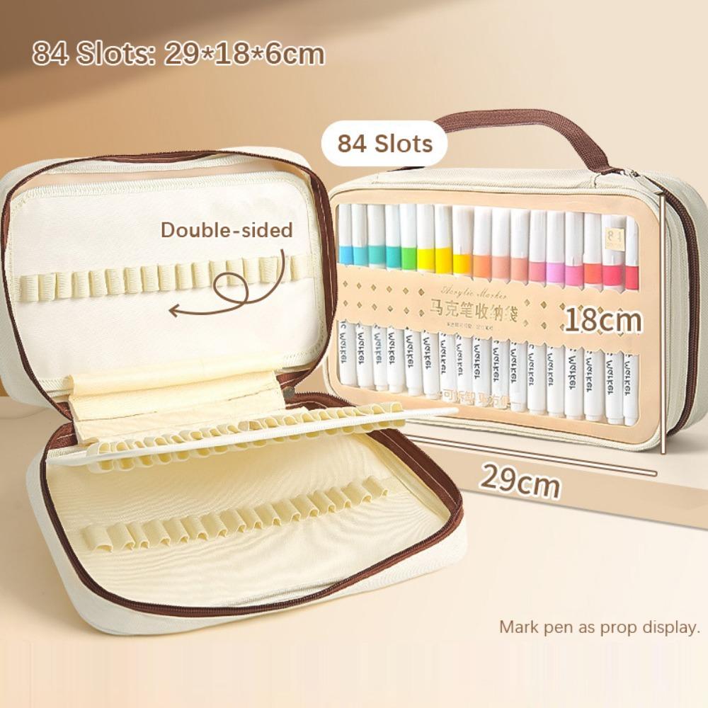 24/36/48/60/84/120Slots Pencil Bag Large Capacity Markers Case  Painting Accessories