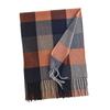 New Checkerboard Men's Faux Cashmere Scarf for Winter Commuting A Simple and Warm Neck Protecting Scarf