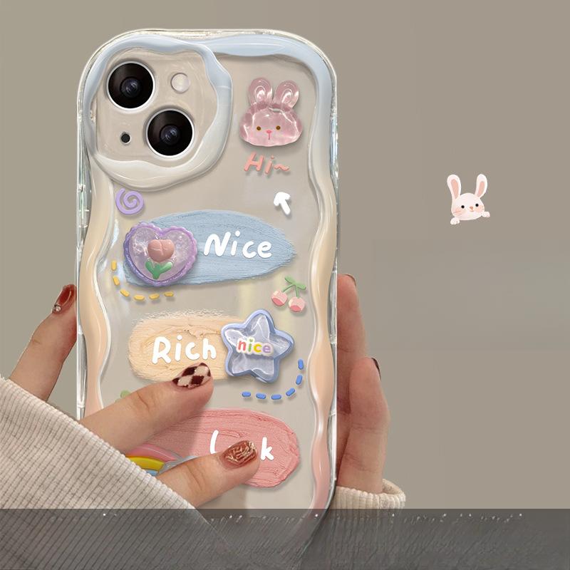 

Ins Милый Граффити Кролик Подходит для Чехла Мобильного Телефона Huawei P60 Nova11/10 Honor 90/80/70 Браслет для Женщин Honor 30s