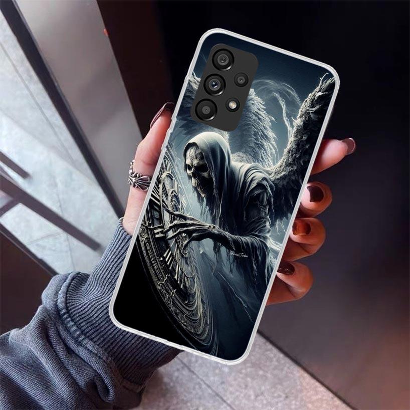 Death Grim Reaper Skull Scythe Phone Case For Samsung Galaxy A12 A52S A42 A32 A22 A51 A50 Note 20 Ultra 10 S10 Plus A71 A70 A31