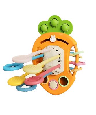 Stimulates the Five Baby Toy Years Carrot String Finger Perfect for Strollers and Bath Food Sanitation Law Approved Senses (0 Old), Toy, Training,