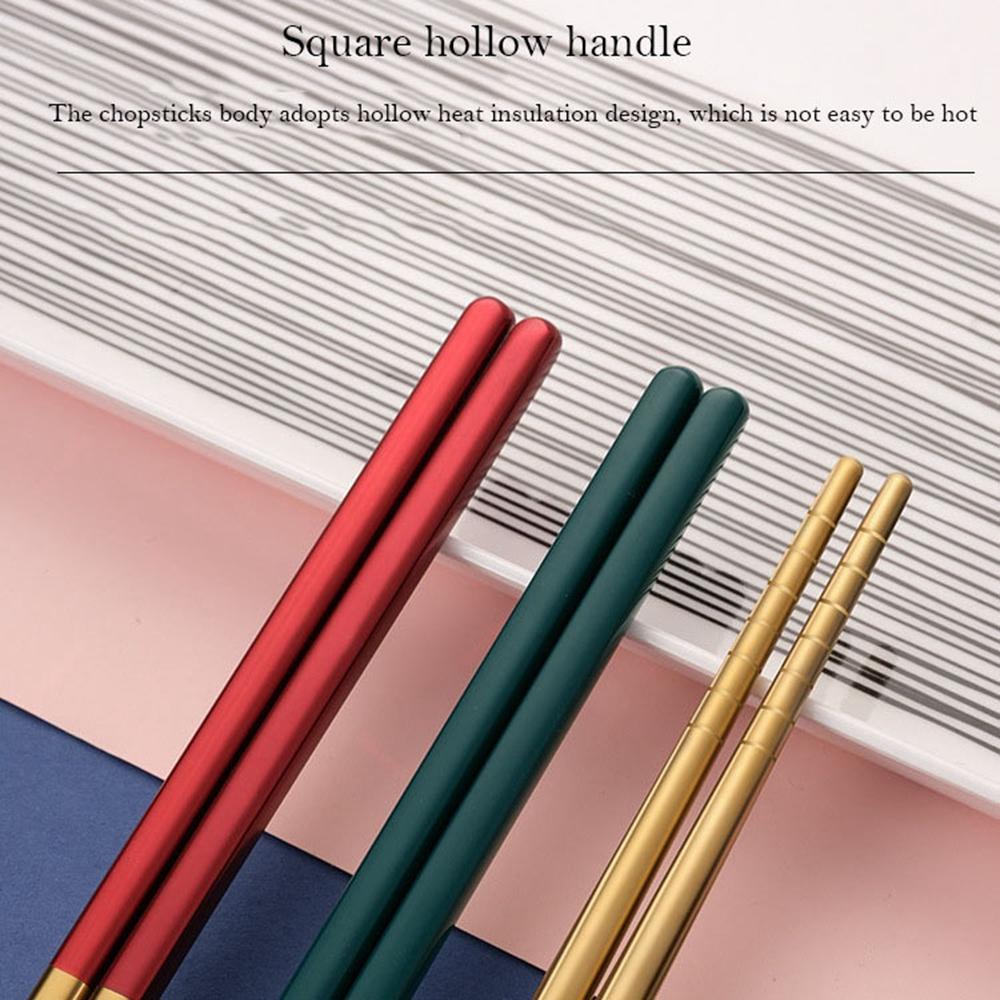 Safe Food Sticks for Home Hotel Lightweight Tableware Chopsticks Metal Chopstick Kitchen Tool