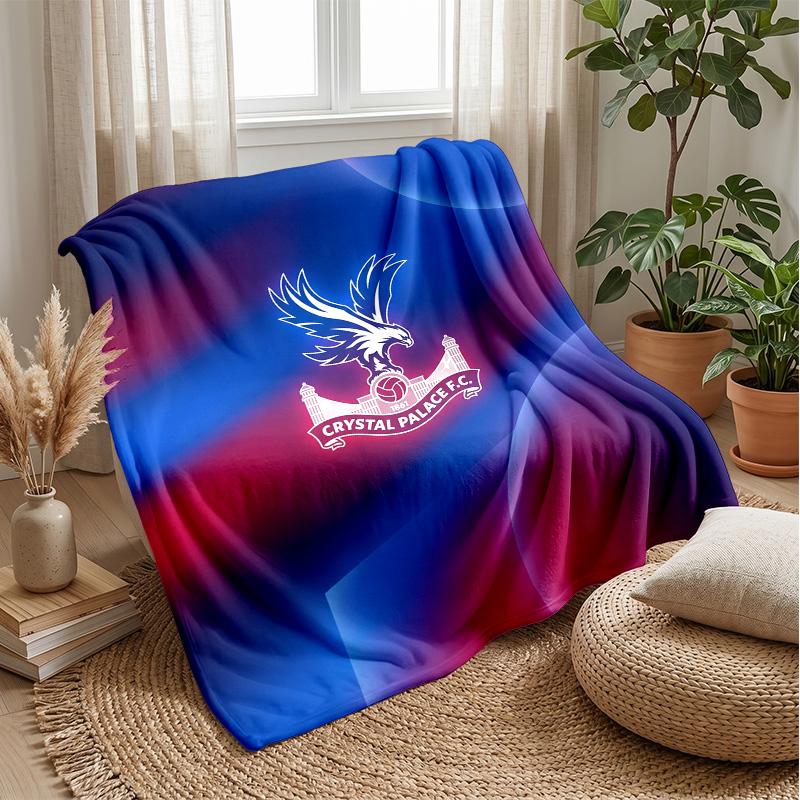 Crystal Palace Fußball Druck Flanelldecke, Weiche Warme Leichte Überwurfdecke für Sofa Bett Camping