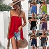 Dames Effen Kleur Strapless Off Shoulder Wijdvallende Swing Tube Top Casual Zomer Vakantie Camisole