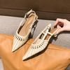 French Hollow Bag Head Sandals Women's Summer New Thin Temperament Special-shaped Heel Niche Design Roman Shoes Platform Heels